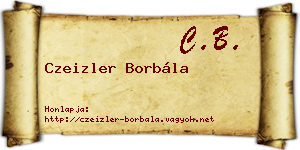 Czeizler Borbála névjegykártya